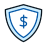 Dollar sign on shield symbol